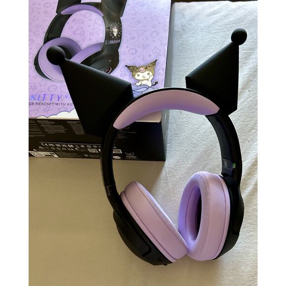 Limited Edition Sanrio Kuromi Razer Wireless RGB Headset HyperClear Cardioid Mic - Picture 11 of 14